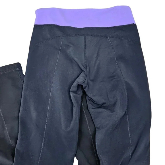 Lululemon Lined Straight Leg Black Pants Lavender Waist Size‎ 4 - Picture 6 of 9